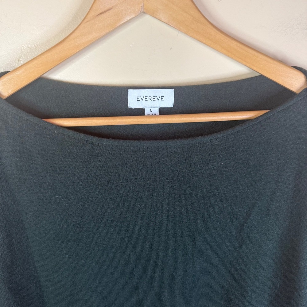 Evereve Lessie Off Shoulder Dark Green Soft Long Sleeve Sweater Size Large - Picture 9 of 11